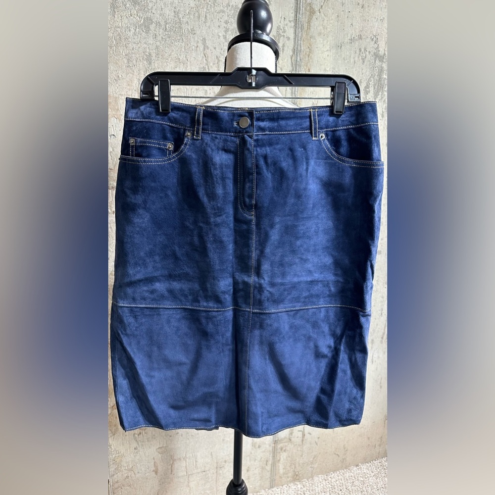 Isaac Mizrahi for Target - Suede “blue jean” style straight skirt, Size 10